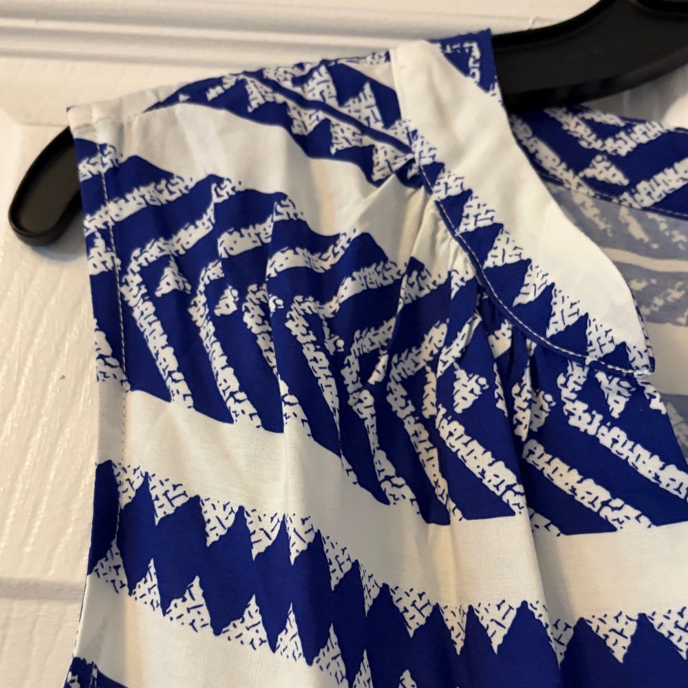 Cupshe Blue and White Geometric Midi Dress - Picture 3 of 8